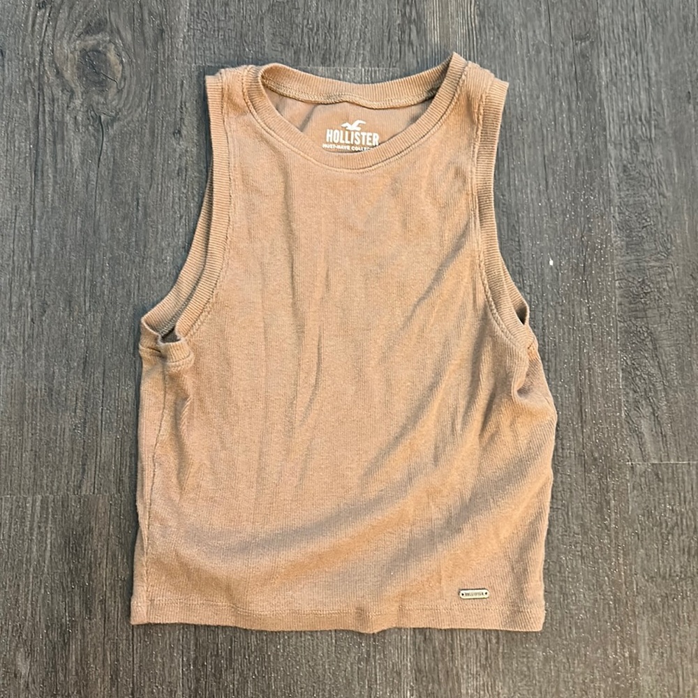 High neck tan top